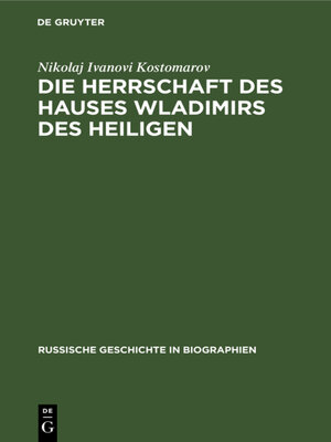 cover image of Die Herrschaft des Hauses Wladimirs des Heiligen